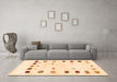 Machine Washable Solid Orange Modern Area Rugs in a Living Room, wshcon2858org