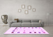 Machine Washable Solid Purple Modern Area Rugs in a Living Room, wshcon2858pur