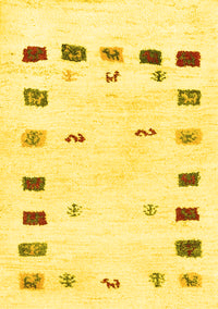 Solid Yellow Modern Rug, con2858yw