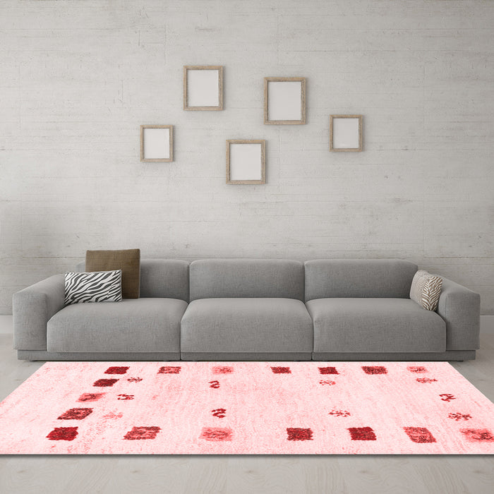 Modern Red Washable Rugs