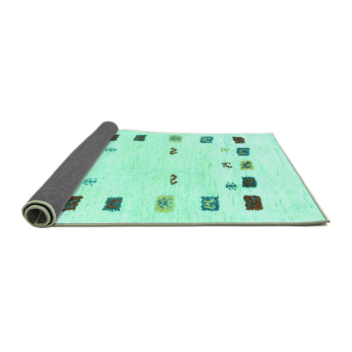 Sideview of Solid Turquoise Modern Rug, con2858turq