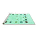 Sideview of Machine Washable Solid Turquoise Modern Area Rugs, wshcon2858turq