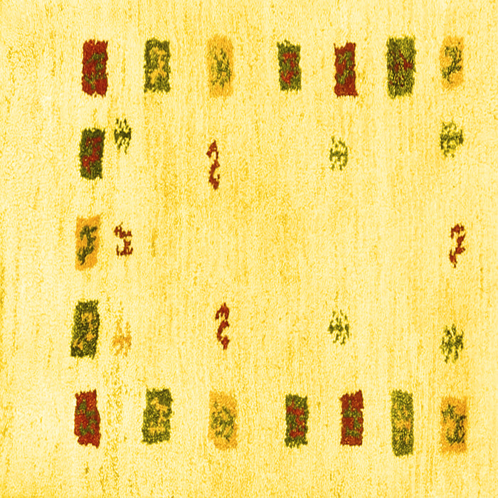 Square Solid Yellow Modern Rug, con2858yw