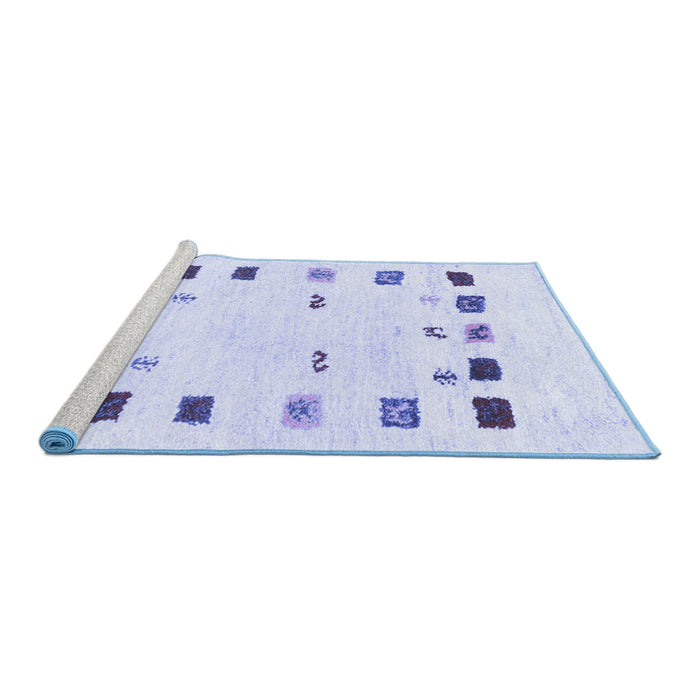 Sideview of Machine Washable Solid Blue Modern Rug, wshcon2858blu