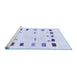 Sideview of Machine Washable Solid Blue Modern Rug, wshcon2858blu