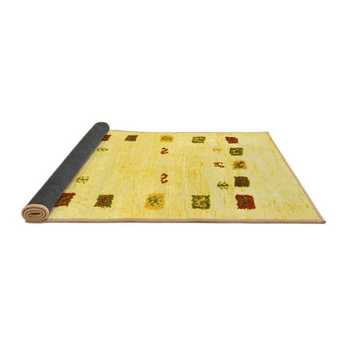 Sideview of Solid Yellow Modern Rug, con2858yw