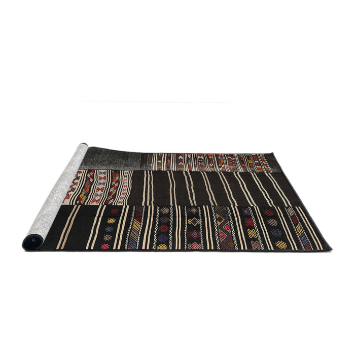 Serging Thickness of Machine Washable Contemporary Midnight Gray Rug, wshcon2859