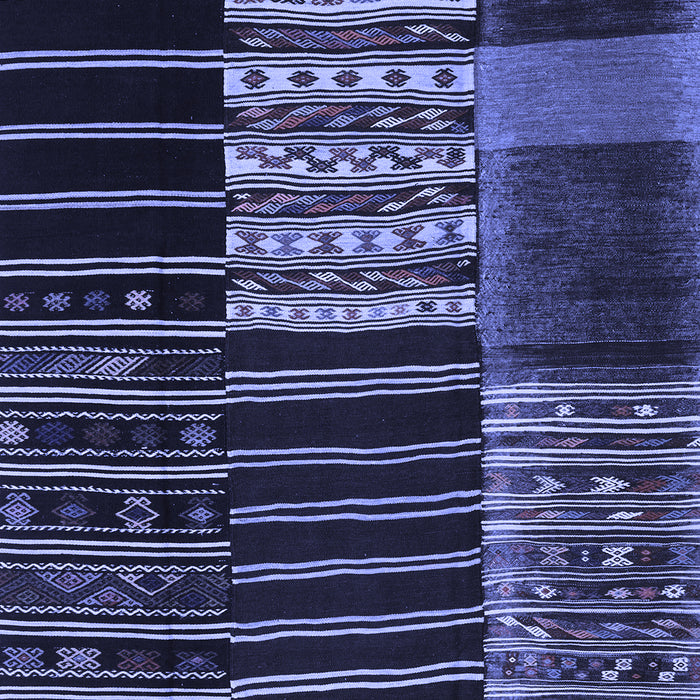 Machine Washable Patchwork Blue Transitional Rug, wshcon2859blu