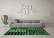 Machine Washable Patchwork Emerald Green Transitional Area Rugs in a Living Room,, wshcon2859emgrn