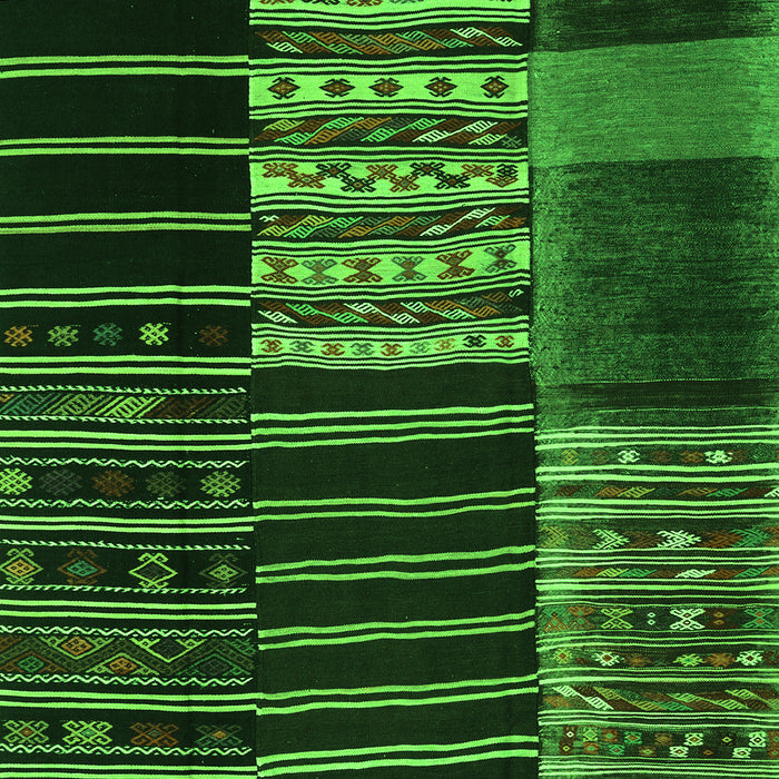 Serging Thickness of Machine Washable Patchwork Green Transitional Area Rugs, wshcon2859grn