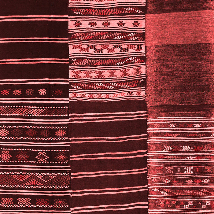 Machine Washable Patchwork Red Transitional Rug, wshcon2859red