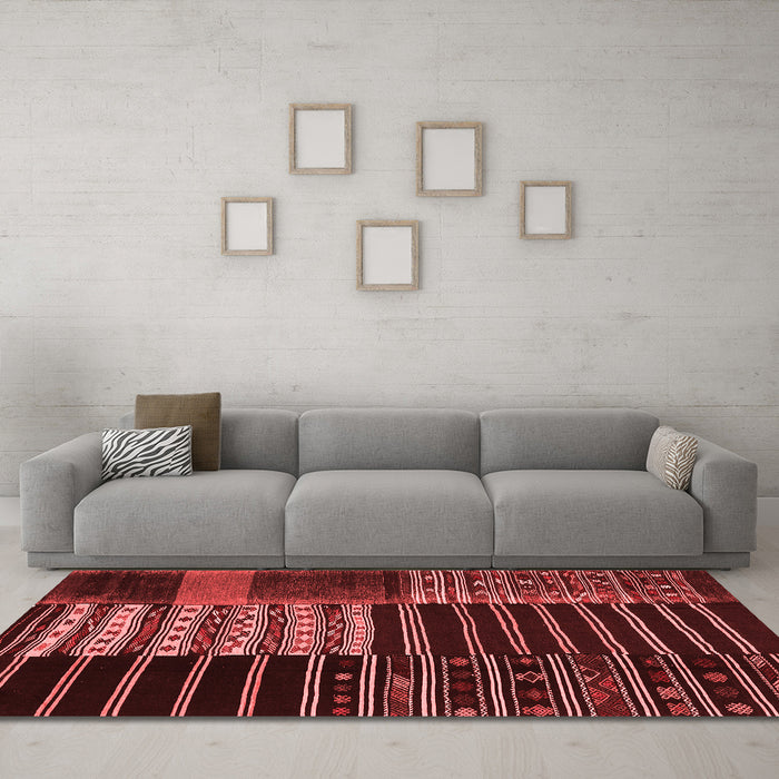 Transitional Red Washable Rugs