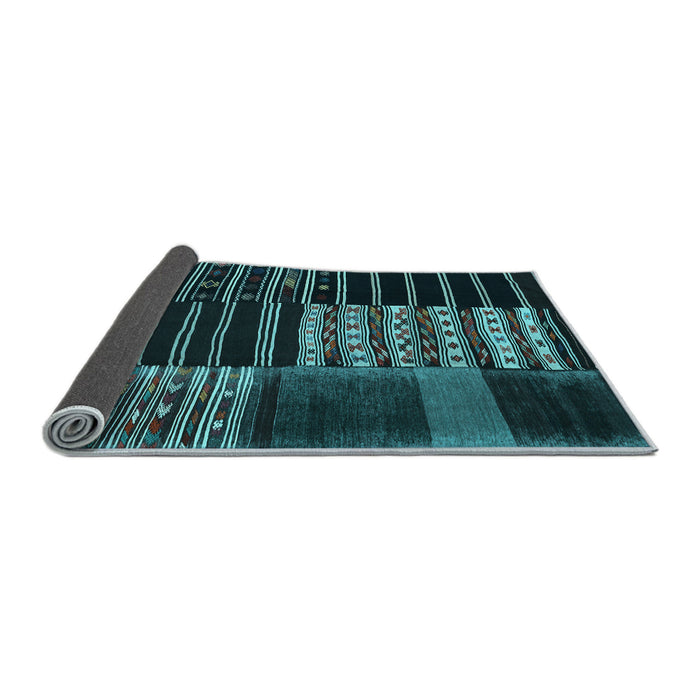 Sideview of Patchwork Light Blue Transitional Rug, con2859lblu