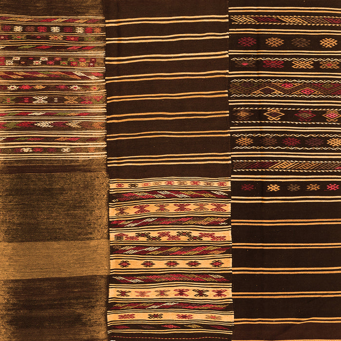 Serging Thickness of Patchwork Orange Transitional Rug, con2859org