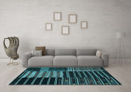 Machine Washable Patchwork Light Blue Transitional Rug in a Living Room, wshcon2859lblu