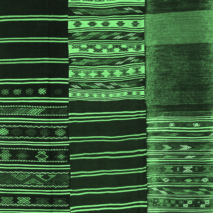 Machine Washable Patchwork Emerald Green Transitional Area Rugs, wshcon2859emgrn