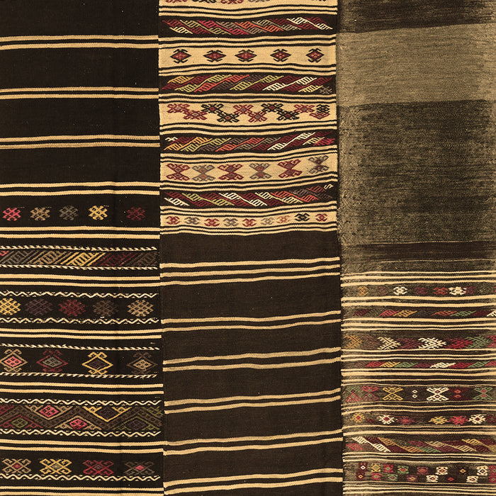 Machine Washable Patchwork Brown Transitional Rug, wshcon2859brn