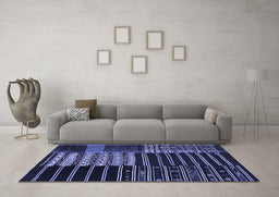 Machine Washable Patchwork Blue Transitional Rug in a Living Room, wshcon2859blu