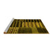 Sideview of Machine Washable Patchwork Yellow Transitional Rug, wshcon2859yw