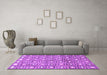 Machine Washable Abstract Purple Contemporary Area Rugs in a Living Room, wshcon285pur