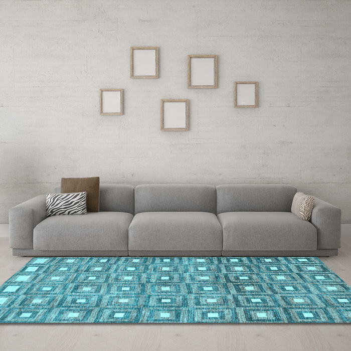Machine Washable Abstract Light Blue Contemporary Rug in a Living Room, wshcon285lblu