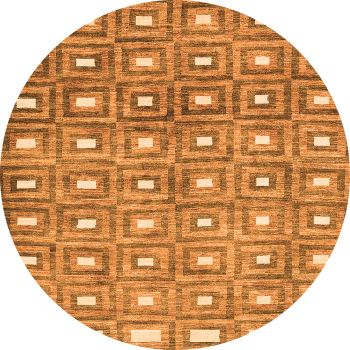 Square Abstract Orange Contemporary Rug, con285org