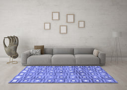 Machine Washable Abstract Blue Contemporary Rug in a Living Room, wshcon285blu
