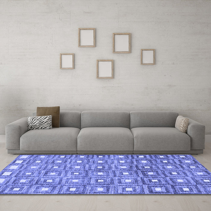 Machine Washable Abstract Blue Contemporary Rug in a Living Room, wshcon285blu