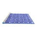 Sideview of Machine Washable Abstract Blue Contemporary Rug, wshcon285blu