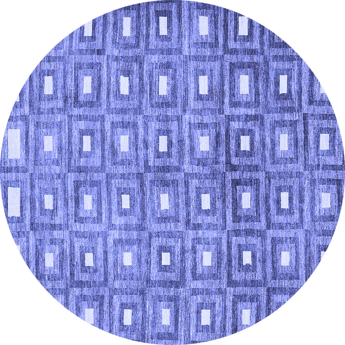 Round Abstract Blue Contemporary Rug, con285blu