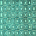 Square Machine Washable Abstract Turquoise Contemporary Area Rugs, wshcon285turq