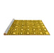 Sideview of Machine Washable Abstract Yellow Contemporary Rug, wshcon285yw