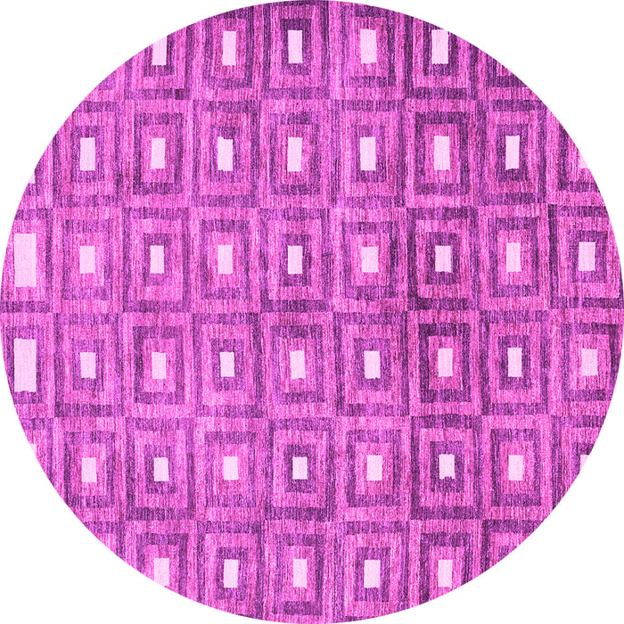 Round Machine Washable Abstract Pink Contemporary Rug, wshcon285pnk