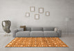 Machine Washable Abstract Orange Contemporary Area Rugs in a Living Room, wshcon285org