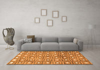 Machine Washable Abstract Orange Contemporary Rug, wshcon285org