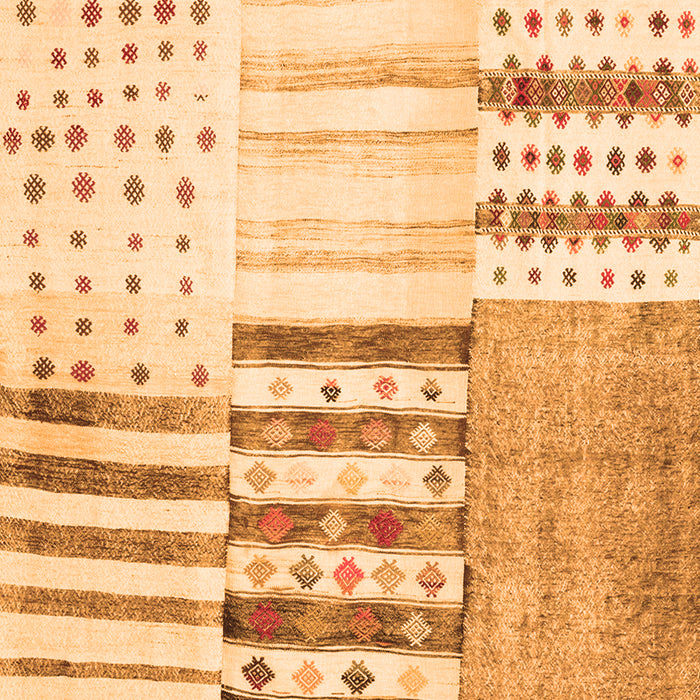 Patchwork Orange Transitional Rug, con2860org