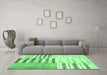 Machine Washable Patchwork Emerald Green Transitional Area Rugs in a Living Room,, wshcon2860emgrn