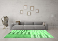 Machine Washable Patchwork Emerald Green Transitional Rug, wshcon2860emgrn