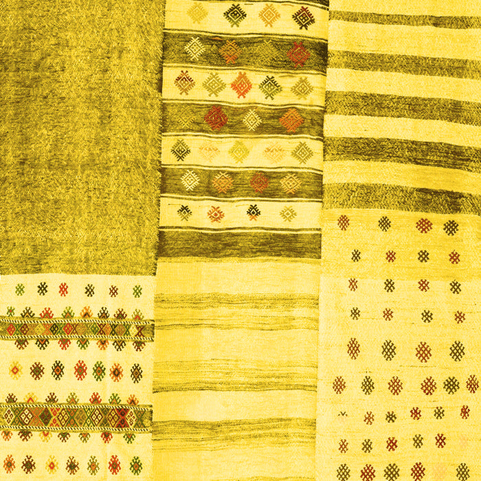 Patchwork Yellow Transitional Rug, con2860yw