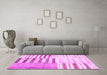 Machine Washable Patchwork Pink Transitional Rug in a Living Room, wshcon2860pnk