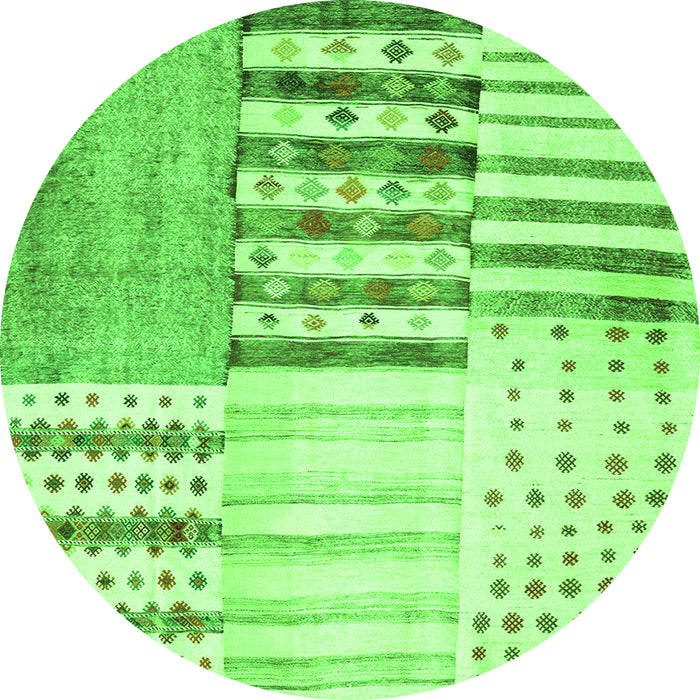 Machine Washable Patchwork Green Transitional Area Rugs, wshcon2860grn