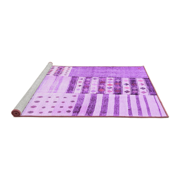 Sideview of Machine Washable Patchwork Purple Transitional Area Rugs, wshcon2860pur