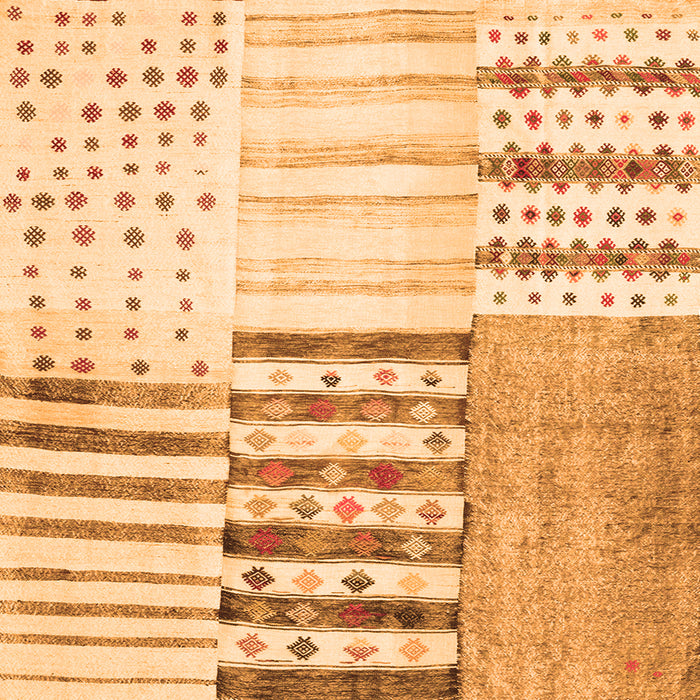 Serging Thickness of Patchwork Orange Transitional Rug, con2860org