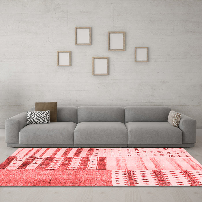 Transitional Red Washable Rugs