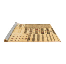 Sideview of Machine Washable Patchwork Brown Transitional Rug, wshcon2860brn