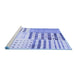 Sideview of Machine Washable Patchwork Blue Transitional Rug, wshcon2860blu