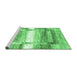 Sideview of Machine Washable Abstract Emerald Green Contemporary Area Rugs, wshcon2861emgrn