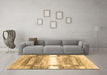 Machine Washable Abstract Brown Contemporary Rug in a Living Room,, wshcon2861brn