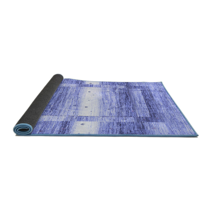 Sideview of Abstract Blue Contemporary Rug, con2861blu