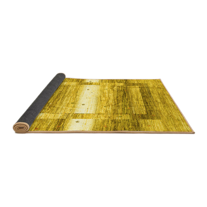 Sideview of Abstract Yellow Contemporary Rug, con2861yw